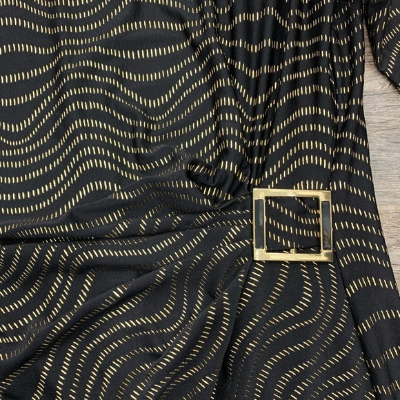 Tahari by ASL Formal Wear Sheath Dress Black Metallic Gold - Picture 7 of 9